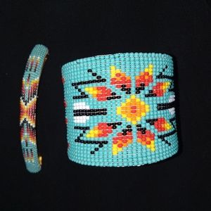 Native style hair accessory and wrist cuff